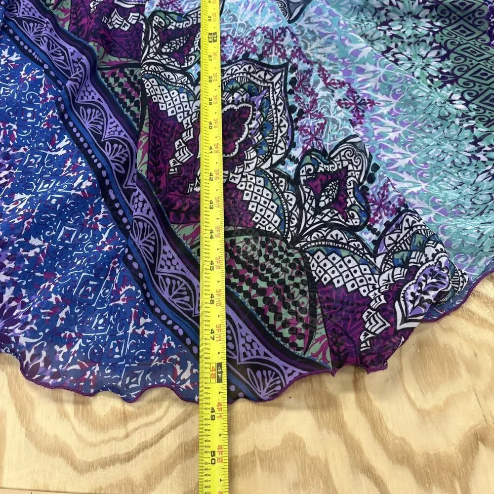 Dressbarn Y2K Babydoll Fairy Asymmetrical Dress Size 8 Sheer Patchwork Festival - Picture 16 of 16